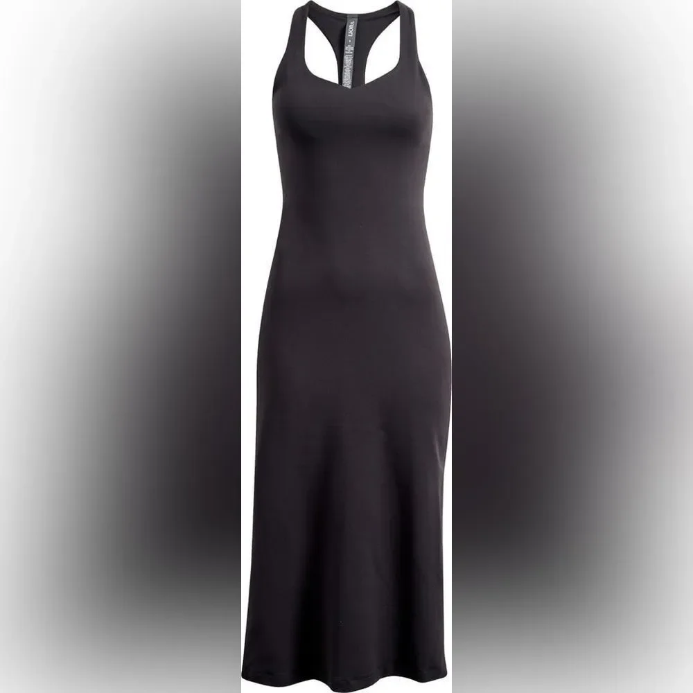 Vuori Halo Racerback Midi Tank Dress Size Large in Black